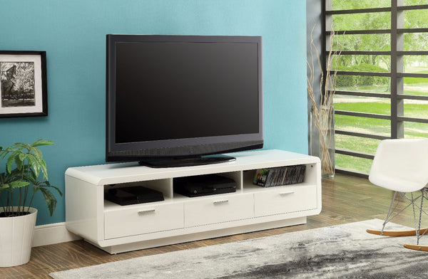 Majestic TV Stand, White-Entertainment Centers and Tv Stands-White-MDF-JadeMoghul Inc.