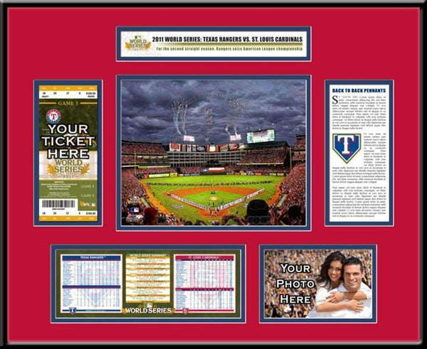 Major League Baseball-2011 MLB World Series Ticket Frame - Texas Rangers-MLB-JadeMoghul Inc.