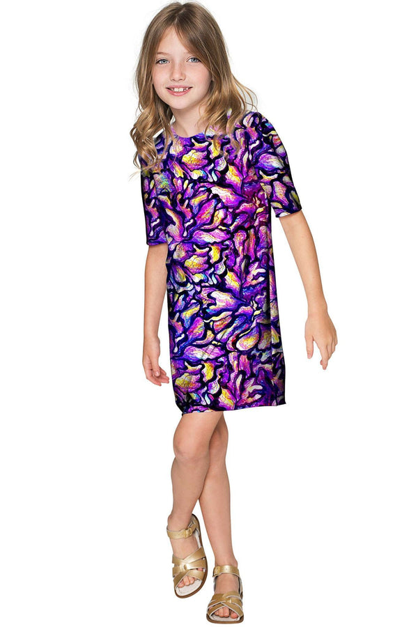 Make a Wish Grace Printed Purple Party Shift Dress - Girls-Make a Wish-18M/2-Violet-JadeMoghul Inc.