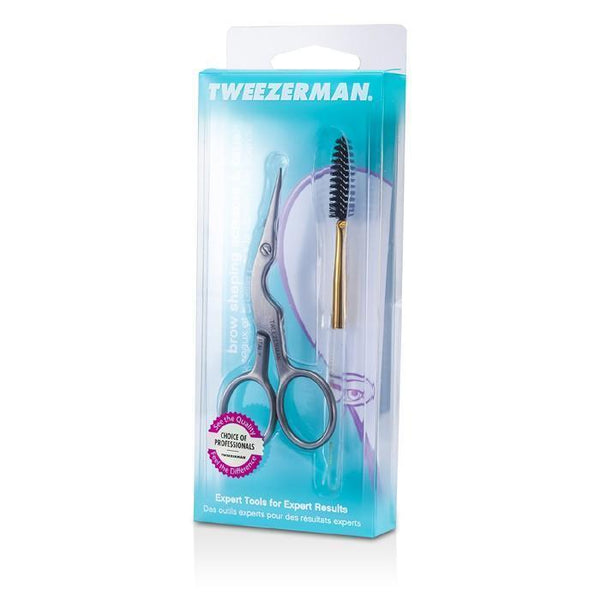 Make Up Stainless Brow Shaping Scissors & Brush - - Tweezerman