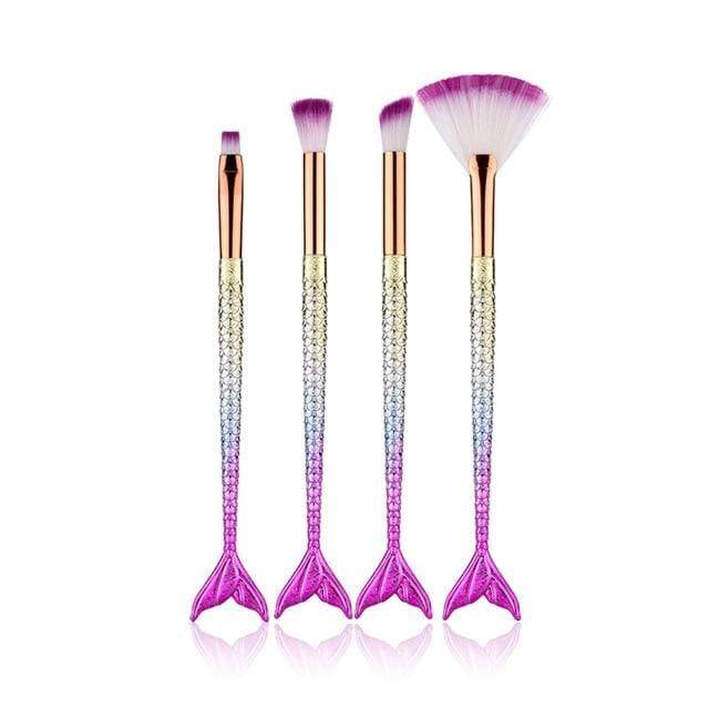 Makeup Brushes Kit Natural Tool Mermai Pencil Cosmetics Foundation Artist Mermaid Highlighter Face Set Of Bronzer Eyeshadow Lip AExp