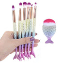 Makeup Brushes Kit Natural Tool Mermai Pencil Cosmetics Foundation Artist Mermaid Highlighter Face Set Of Bronzer Eyeshadow Lip AExp