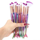 Makeup Brushes Kit Natural Tool Mermai Pencil Cosmetics Foundation Artist Mermaid Highlighter Face Set Of Bronzer Eyeshadow Lip AExp