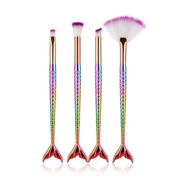 Makeup Brushes Kit Natural Tool Mermai Pencil Cosmetics Foundation Artist Mermaid Highlighter Face Set Of Bronzer Eyeshadow Lip AExp