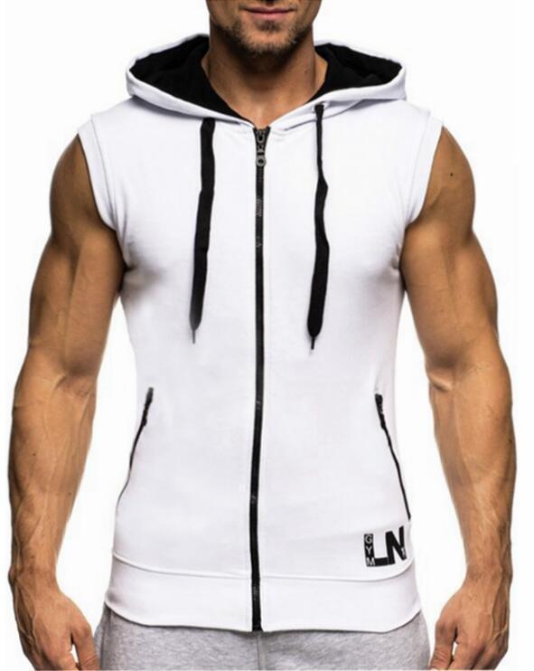 Male Bodybuilding Hoodie - Fitness Hoody Cotton Sweatshirt-White-XL-JadeMoghul Inc.