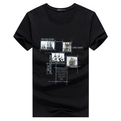 Man 2018 Men's T-Shirts Plus Size 5XL Tee Shirt - Summer Short Sleeve Men T Shirts Male TShirts Camiseta Tshirt Homme-Black-XXXL-JadeMoghul Inc.