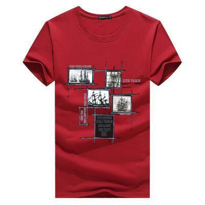 Man 2018 Men's T-Shirts Plus Size 5XL Tee Shirt - Summer Short Sleeve Men T Shirts Male TShirts Camiseta Tshirt Homme-Red-XXXL-JadeMoghul Inc.