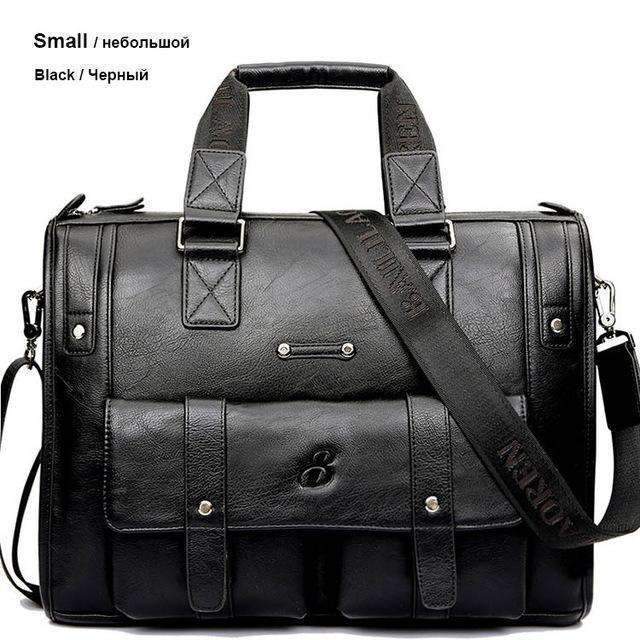 Man Bag Leather Black Briefcase Men Business Handbag Messenger Bags-Black Small-(30cm<Max Length<50cm)-JadeMoghul Inc.
