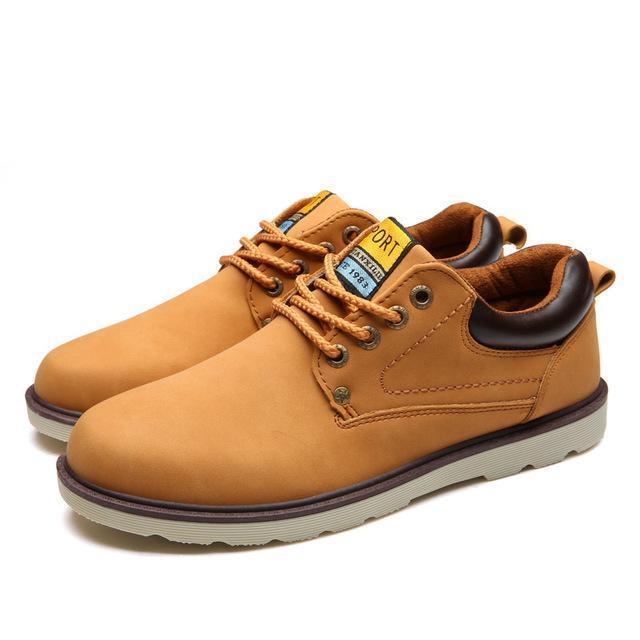 Man Casual Shoes / PU Leather Men Work Shoes-Yellow-6-JadeMoghul Inc.