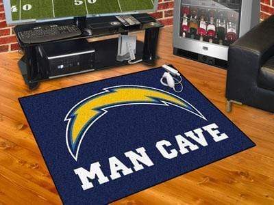 Man Cave All-Star Door Mat NFL Los Angeles Chargers Man Cave All-Star Mat 33.75"x42.5" FANMATS