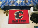 Man Cave Starter Outdoor Rug NHL Calgary Flames Man Cave Starter Rug 19"x30" FANMATS