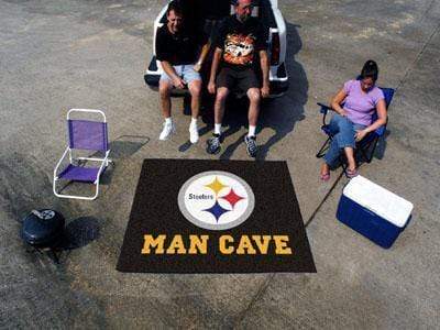 Man Cave Tailgater BBQ Accessories NFL Pittsburgh Steelers Man Cave Tailgater Rug 5'x6' FANMATS