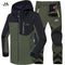 Man Winter Waterproof Fish Ski Warm Softshell Fleece Hiking Outdoor Jackets Trekking Camp Coat Set Pants Climb Oversize Trousers JadeMoghul Inc. 