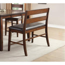 Mango Veneer Bench With Covered Seat, Cherry Brown-Benches-Brown-Mango Veneer-JadeMoghul Inc.