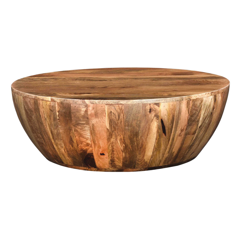 Mango Wood Coffee Table In Round Shape, Dark Brown-Side Tables and End Tables-Dark Brown-Mango Wood-Matte-JadeMoghul Inc.