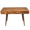 Mango Wood Writing Desk with Two Drawers and Tapered Legs, Brown-Desks-Brown-Mango Wood-JadeMoghul Inc.