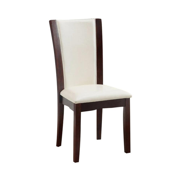 Manhattan I Contemporary Side Chair, White Finish, Set Of 2-Armchairs and Accent Chairs-White-Chrome Leatherette-JadeMoghul Inc.