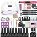 Manicure Set Acrylic Nail Kit With 120/54W Nail Lamp Choose Gel Nail Polish Nail Art Set  Manicure Machine All For Manicure AExp