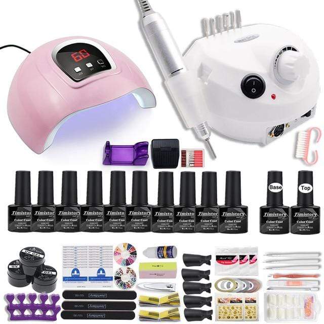 Manicure Set for Nail 30/20/10 Kind Nail Polish Kit with 120W Nail lamp Nail drill Machine Acrylic Kit Nail Art Tools Nail Tool AExp