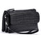 Manka Vesa Women Wallets Leather Packet Wristlet Clutches Female Stone Pattern Coin Purses Small Handbag Shoulder Messenger Bags-Black-JadeMoghul Inc.