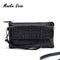 Manka Vesa Women Wallets Leather Packet Wristlet Clutches Female Stone Pattern Coin Purses Small Handbag Shoulder Messenger Bags-Black-JadeMoghul Inc.