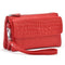 Manka Vesa Women Wallets Leather Packet Wristlet Clutches Female Stone Pattern Coin Purses Small Handbag Shoulder Messenger Bags-Red-JadeMoghul Inc.