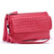 Manka Vesa Women Wallets Leather Packet Wristlet Clutches Female Stone Pattern Coin Purses Small Handbag Shoulder Messenger Bags-Rose Red-JadeMoghul Inc.