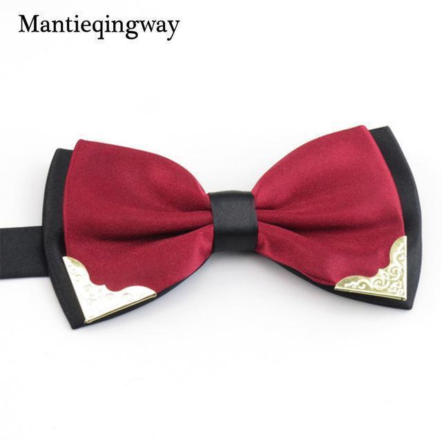 Mantieqingway Brand Bow Ties for Men Wedding Party Fashion Casual Candy Color Tie Two-tone Bowtie Classic Polyester Solid Bowtie-1-JadeMoghul Inc.