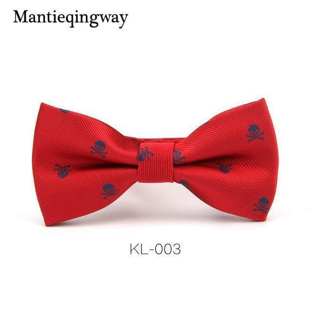Mantieqingway Novelty Men's Polyester Silk Bow Tie Skull Bowtie for Tuxedo Banquet New Design Bowknot Ties for Wedding Groom-wine red-China-JadeMoghul Inc.