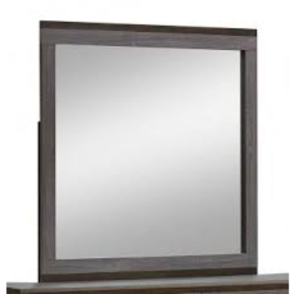 Manvel Contemporary Mirror, Two-Tone Antique Gray-Makeup Mirrors-Antique Gray-Wood Glass-JadeMoghul Inc.