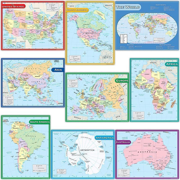 MAP CHARTS SET 9 CHARTS-Learning Materials-JadeMoghul Inc.