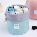 Maras Dream Barrel Shaped Travel Cosmetic Bag Nylon High Capacity Drawstring Elegant Drum Wash Bags Makeup Organizer Storage Bag-Light Blue-JadeMoghul Inc.