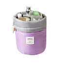 Maras Dream Barrel Shaped Travel Cosmetic Bag Nylon High Capacity Drawstring Elegant Drum Wash Bags Makeup Organizer Storage Bag-Purple-JadeMoghul Inc.