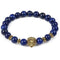 Marbalized Bead Owl Charm Bracelet-lapis lazuli lion-JadeMoghul Inc.