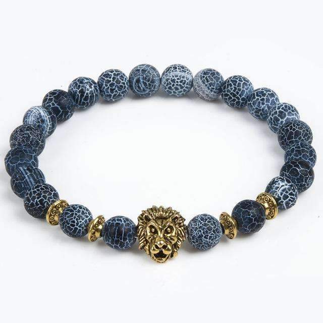 Marbalized Bead Owl Charm Bracelet-lion gold-JadeMoghul Inc.