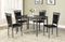 Marble And Metal 5 Pieces Dining Set In Black And Gray-Dining Sets-Black And Gray-Metal frame with MDFPaper veneer Metal frame-JadeMoghul Inc.