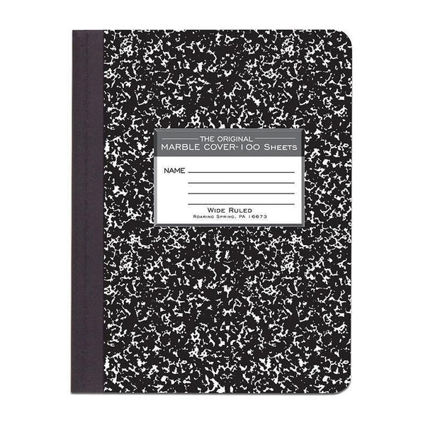 MARBLE COMPOSITION BOOK BLACK-Learning Materials-JadeMoghul Inc.