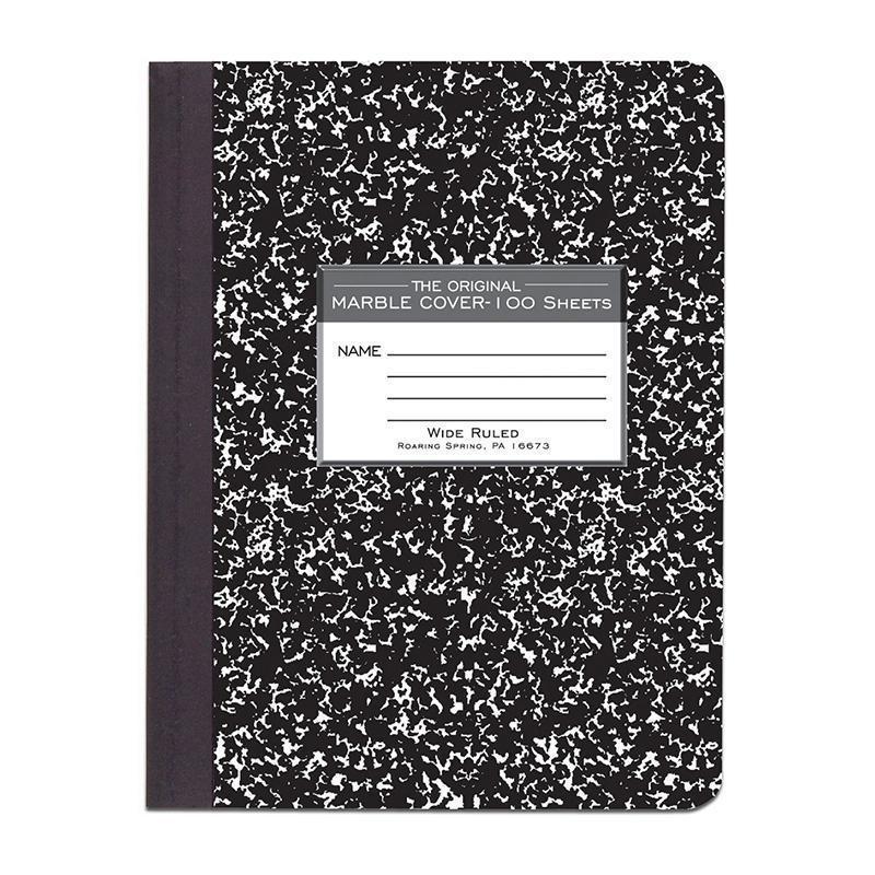 MARBLE COMPOSITION BOOK BLACK-Learning Materials-JadeMoghul Inc.