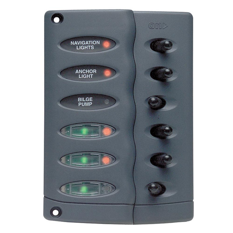 Marinco Contour Switch Panel - Waterproof 6 Way [CSP6]-Electrical Panels-JadeMoghul Inc.