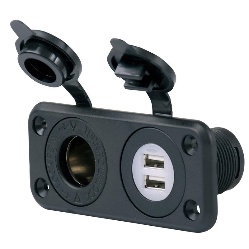 Marinco SeaLink Deluxe Dual USB Charger & 12V Receptacle [12VCOMBO]-Accessories-JadeMoghul Inc.