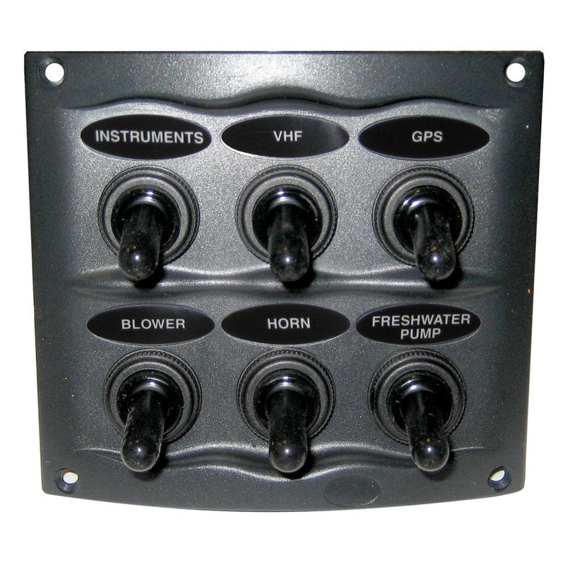 Marinco Waterproof Panel - 6 Switches - Grey [900-6WP]-Electrical Panels-JadeMoghul Inc.