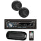 Marine Single-DIN In-Dash CD AM/FM Receiver with Two 6.5" Speakers, Splashproof Radio Cover & Bluetooth(R) (Black)-Receivers & Accessories-JadeMoghul Inc.