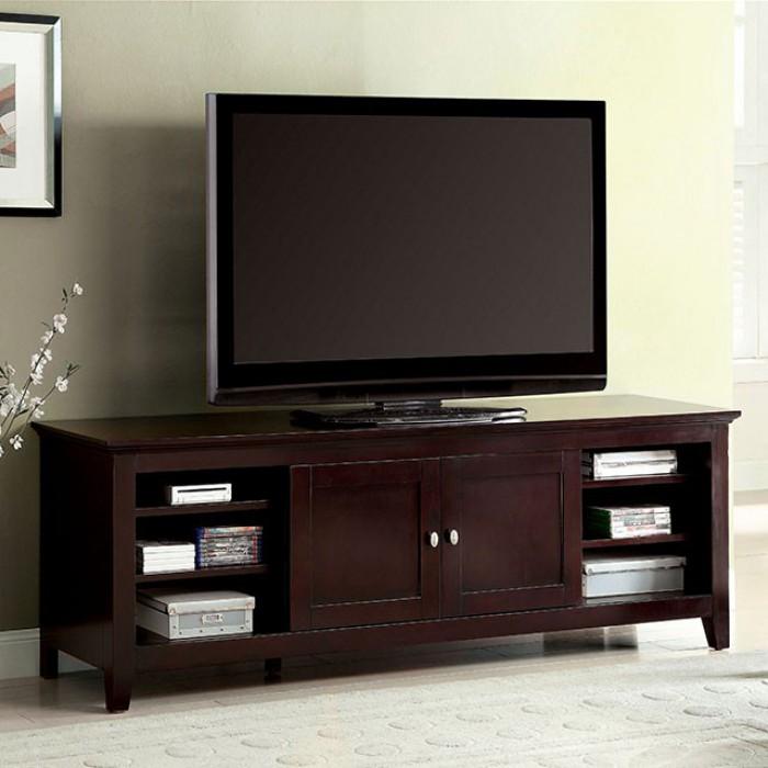 Maris 72" Tv Console Contemporary Style, Dark Cherry Finish-Entertainment Centers and Tv Stands-Dark Cherry-Wood-JadeMoghul Inc.