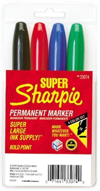 MARKER SET SHARPIE SUPER 4 COLOR-Supplies-JadeMoghul Inc.