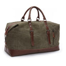 MARKROYAL Canvas Leather Men Travel Bags Carry on Luggage Bags Men Duffel Bags Travel Tote Large Weekend Bag Overnight-Green-Russian Federation-JadeMoghul Inc.