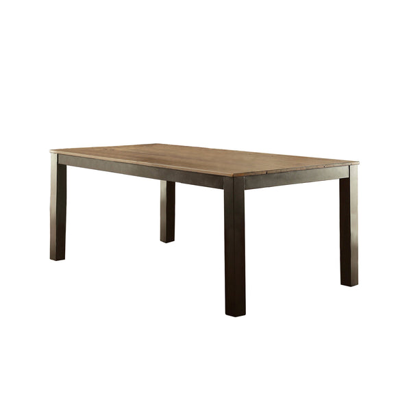 Marshall Transitional Style Dining Table, Rustic Oak Finish-Dining Tables-Rustic Oak Finish-Solid Wood/Wood Veneer-JadeMoghul Inc.