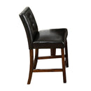 Marstone II Counter Heigh Chair, Brown Cherry & Black, Set Of 2-Living Room Furniture Sets-Brown Cherry-Leatherette Solid Wood Wood Veneer & Others-JadeMoghul Inc.