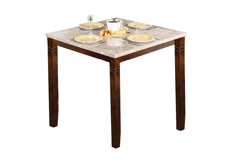 Marstone II Counter Height Table In Brown Cherry Tone-Dining Tables-Brown Cherry-Marble Solid Wood Wood Veneer & Others-JadeMoghul Inc.