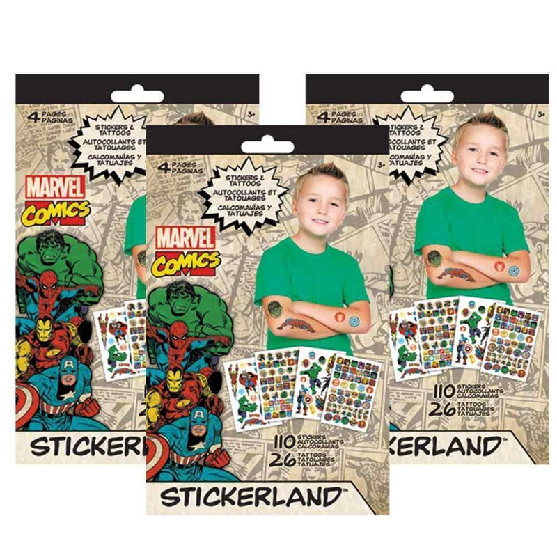 Marvel Comics Stickerland Sticker Set [3 Books]-Scrapbooks-JadeMoghul Inc.
