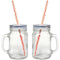 Mason Jar Mugs, 2 pk with Straws-Kitchen Accessories-JadeMoghul Inc.